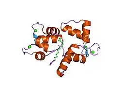 1l7z: Crystal structure of Ca2+/Calmodulin complexed with myristoylated CAP-23/NAP-22 peptide