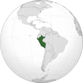 Location of Peru (dark green)