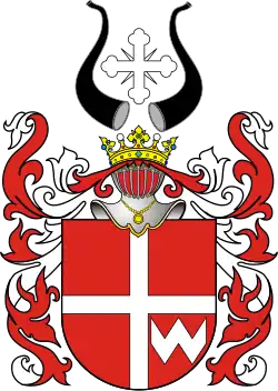 Episcopal coat of arms of Archbishop Jakub of Sienno,