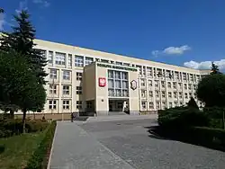 The main building of the Military University of Technology in Fort Radiowo, in 2015.