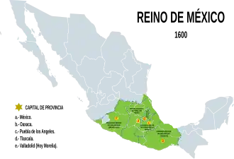 Location of Kingdom of Mexico
