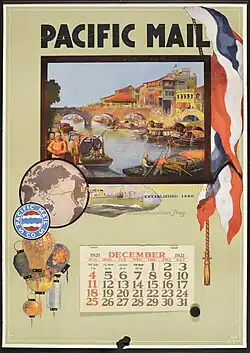 Pacific Mail poster with December calendar.