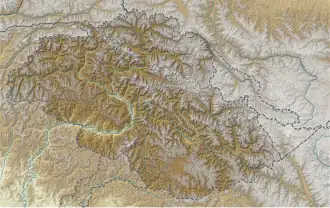 Map showing the location of Siachen Glacier