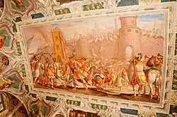 Fresco by Lazzaro Tavarone, depicting the storming of Jerusalem