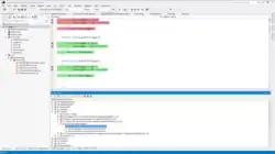 example screen of covered lines in green, uncovered in red in Parasoft C/C++test