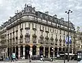 Bank of France building on Place de la Bastille, corner of rue Saint-Antoine in Paris