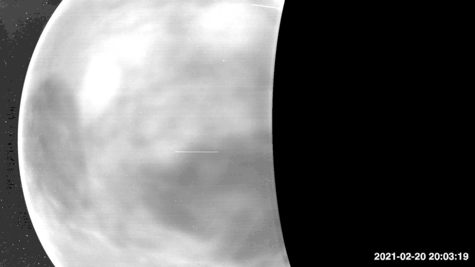 As Parker Solar Probe flew by Venus on its fourth flyby, its WISPR instrument captured these images, showing the nightside surface of the planet[19]