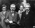 Paul Langevin and Albert Einstein in Berlin in 1923.
