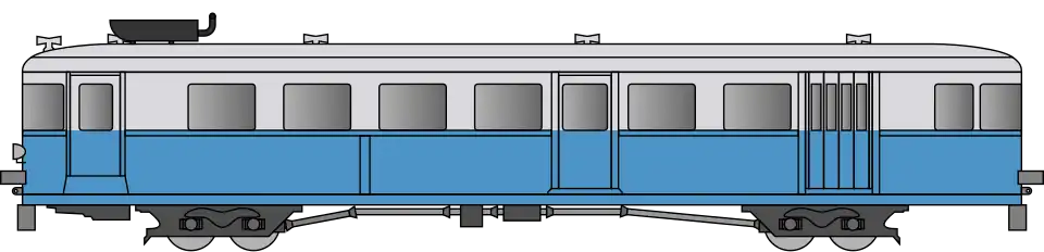 Railcar in PLM livery.