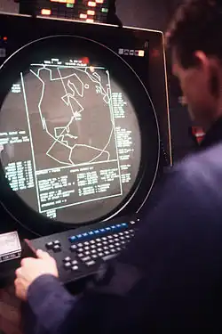 Radar screen for the PAVE PAWS at Cape Cod AFS, 1986