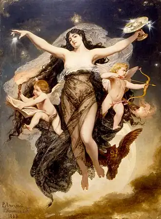 Pedro Américo, The Night Escorted by the Geniuses of Love and Study, 1886