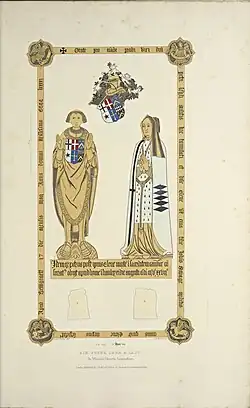 Memorial brass to Sir Peter and Dame Ellen Legh