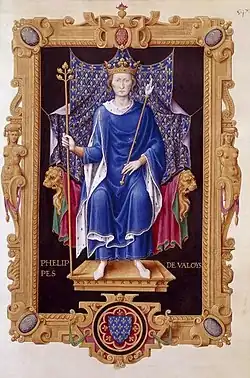 Miniature of Philip VI in Jean du Tillet's Recueil des rois de France, 16th century
