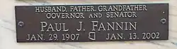 Crypt of Paul Jones Fannin (1907–2002). Fannin served as U.S. Senator (1965–77) and as the 11th Governor of Arizona from 1959–65.