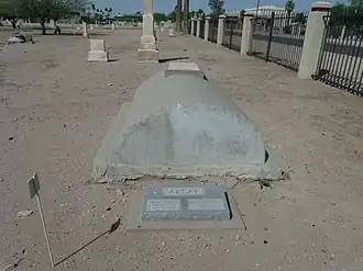The grave of John T. Alsap in the "Masons Cemetery" section. Alsap was the first Mayor of Phoenix.