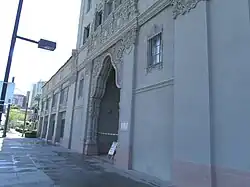 Side entrance of the Westward Ho Hotel.