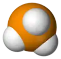Spacefill model of phosphine