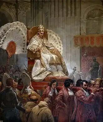 Pope Pius VIII brought to the Basilica of Saint Peter in Rome, 1829