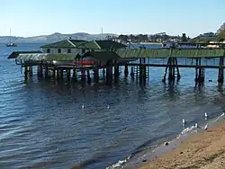 A covered pier at Lords Beach