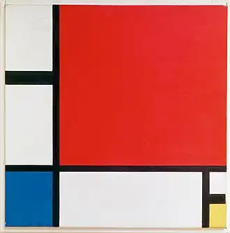 Piet Mondrian abstract painting Composition II in Red, Blue, and Yellow, 1930
