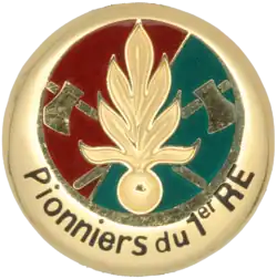 Insignia of the Pionniers of the 1st Foreign Regiment.