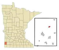 The location of Holland, Minnesota