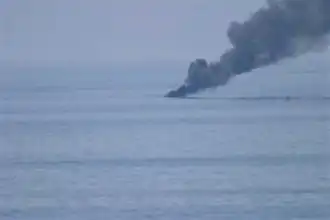 Pirate vessel burning