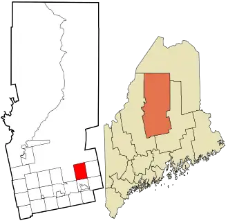 Location in Piscataquis County and the state of Maine.