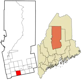 Location in Piscataquis County and the state of Maine.