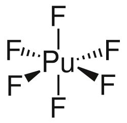 Stereo structural formula of plutonium hexafluoride