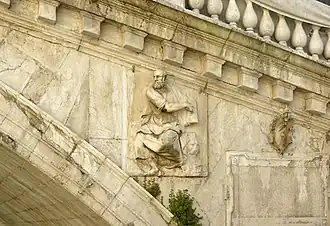 Detail of the relief of St. Mark on the bridge