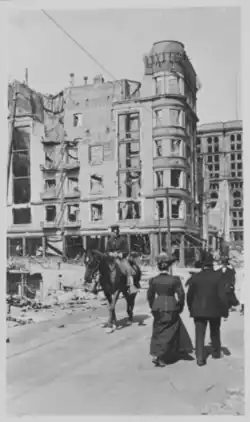 Poodle Dog at Mason and Eddy, after the 1906 San Francisco Earthquake