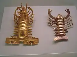 Two lobster-shaped pendants; 700–1550; Museo del Jade Marco Fidel Tristán Castro (San José, Costa Rica)