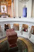 The open crypt seen from the ground level of the Dôme des Invalides