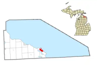 Location within Presque Isle County