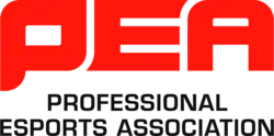 The initialism P E A in red stylized capital letters. Beneath it, the words PROFESSIONAL ESPORTS ASSOCIATION in black capital letters.