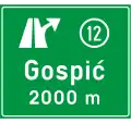 D01 Exit from a motorway or a road for motor vehicles (expressways)