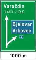 D04 Advanced pre-signpost board for exiting to another road