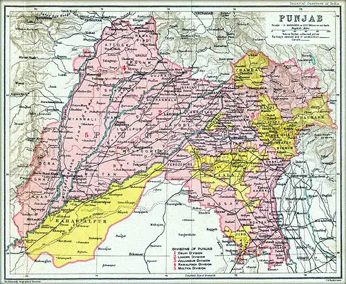 Map of British Punjab (1909)