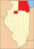 The county split in two portions, 1827-1831