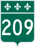 Route 209 marker