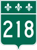 Route 218 marker