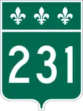 Route 231 marker
