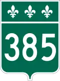 Route 385 marker