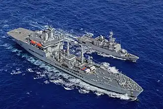 Wave Knight resupplying French frigate Germinal.