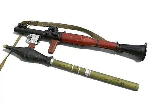 An RPG-7 with warhead, world's most used anti-tank weapon.