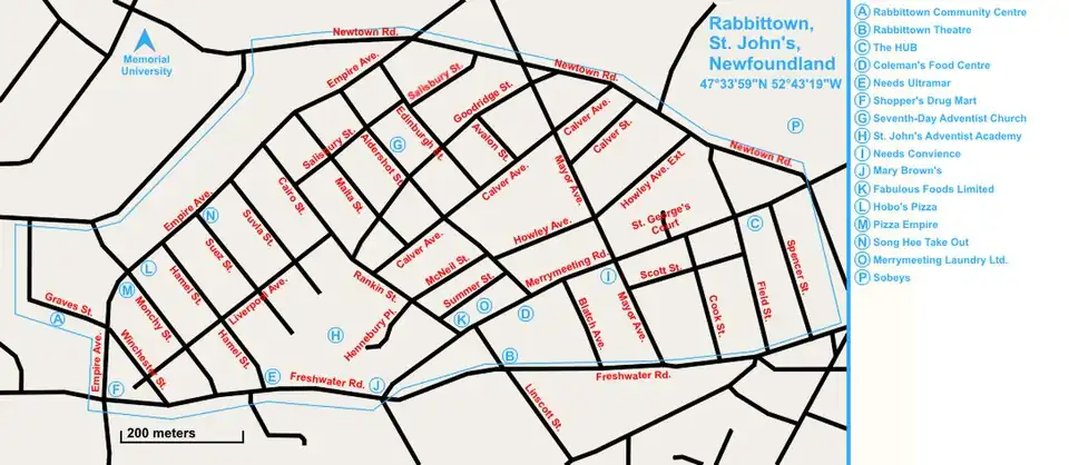 Map of Rabbittown