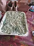 Tray of creamed spinach