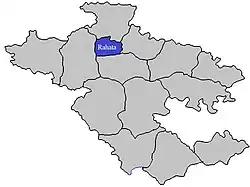 Location of Rahata in Ahmednagar district in Maharashtra