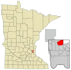 Location of the city of North Oaks within Ramsey County, Minnesota